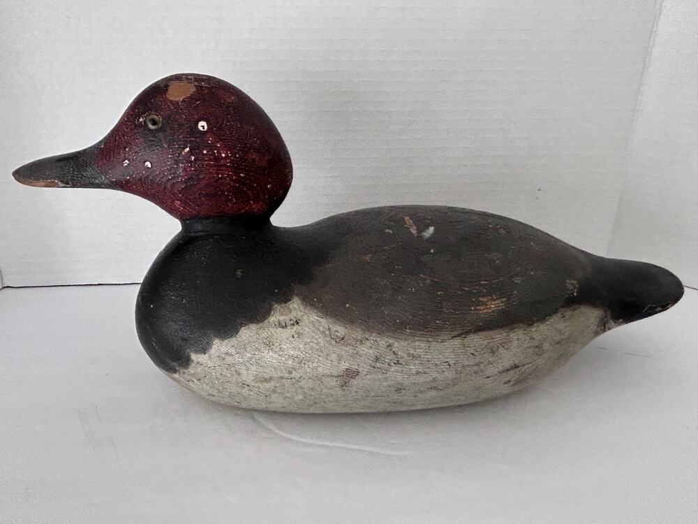 Mason Canvasback Drake Red Head Duck Decoy Hand Painted Detroit Michigan Vintage